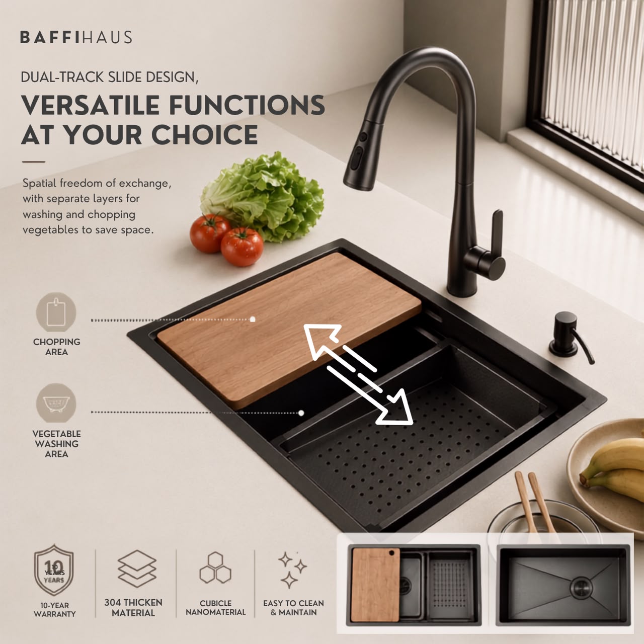Nano Cubicle Stainless Steel Kitchen Single Sink