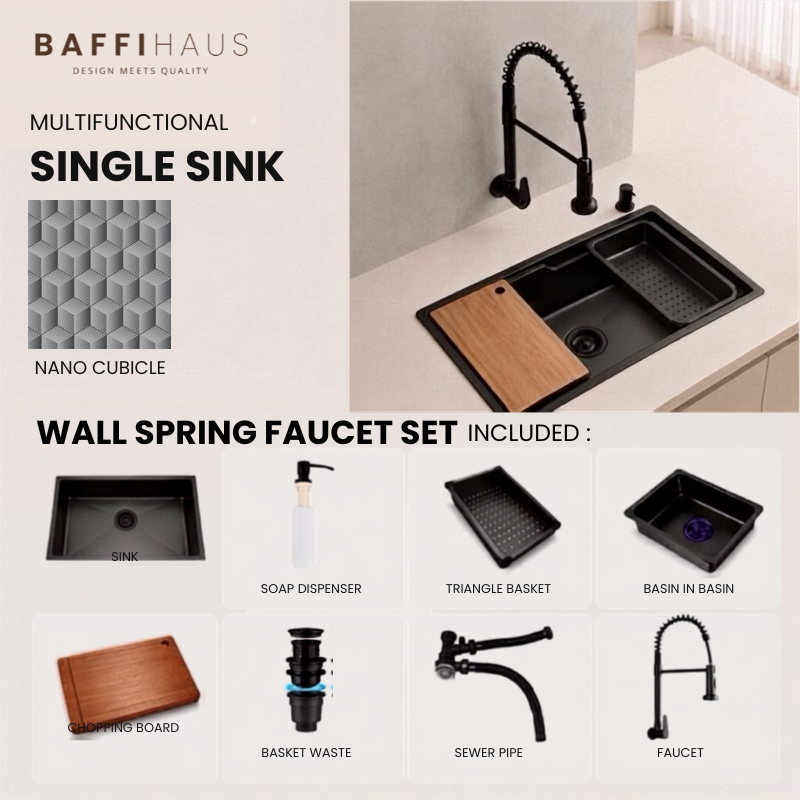 Nano Cubicle Stainless Steel Kitchen Single Sink